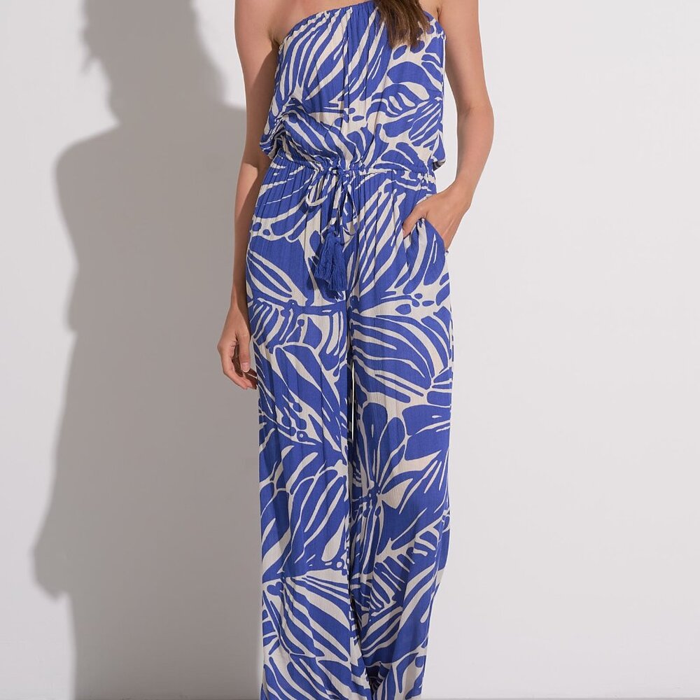 Tropical Strapless Jumpsuit